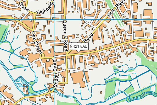 NR21 8AU map - OS VectorMap District (Ordnance Survey)
