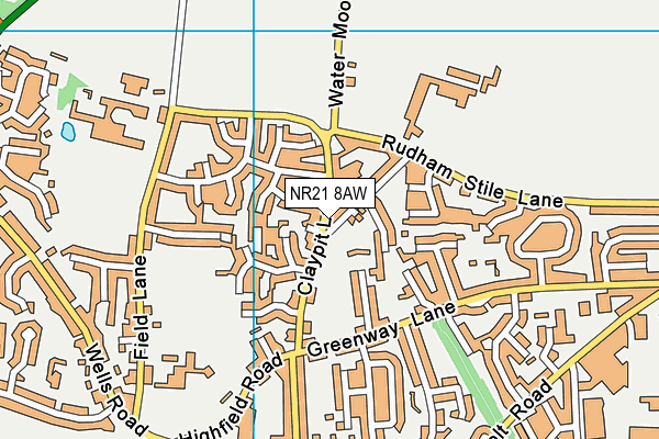 NR21 8AW map - OS VectorMap District (Ordnance Survey)