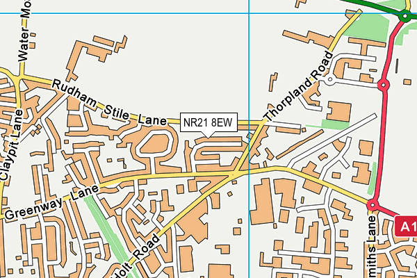 NR21 8EW map - OS VectorMap District (Ordnance Survey)