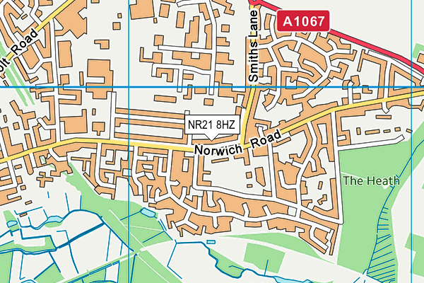 NR21 8HZ map - OS VectorMap District (Ordnance Survey)