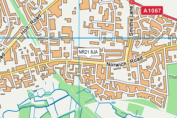 NR21 8JA map - OS VectorMap District (Ordnance Survey)