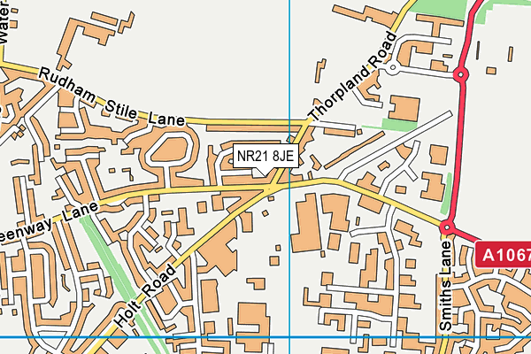 NR21 8JE map - OS VectorMap District (Ordnance Survey)