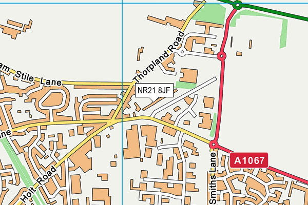 NR21 8JF map - OS VectorMap District (Ordnance Survey)