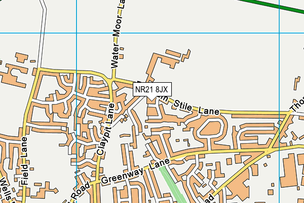 NR21 8JX map - OS VectorMap District (Ordnance Survey)
