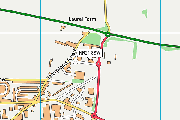 The Daly Group Stadium (Fakenham Town Fc) map (NR21 8SW) - OS VectorMap District (Ordnance Survey)