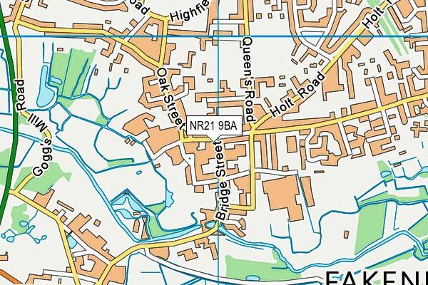 NR21 9BA map - OS VectorMap District (Ordnance Survey)