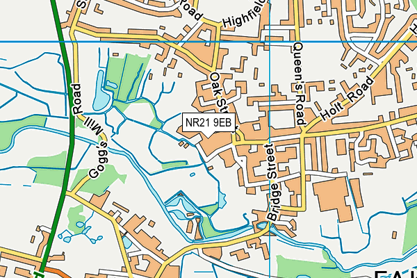 NR21 9EB map - OS VectorMap District (Ordnance Survey)