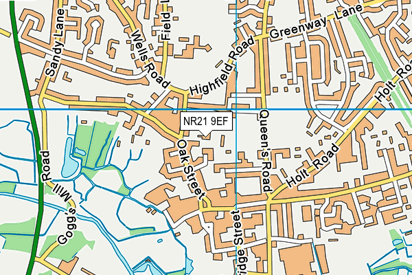 NR21 9EF map - OS VectorMap District (Ordnance Survey)