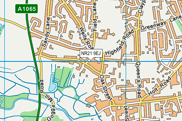 NR21 9EJ map - OS VectorMap District (Ordnance Survey)