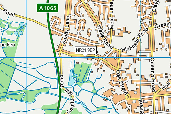 NR21 9EP map - OS VectorMap District (Ordnance Survey)
