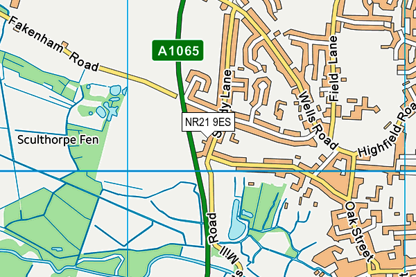 NR21 9ES map - OS VectorMap District (Ordnance Survey)