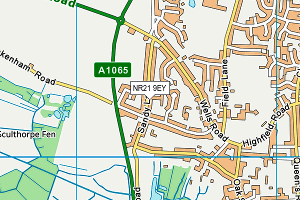 NR21 9EY map - OS VectorMap District (Ordnance Survey)
