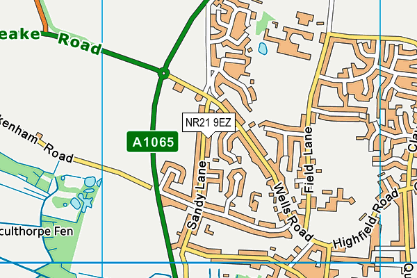 NR21 9EZ map - OS VectorMap District (Ordnance Survey)
