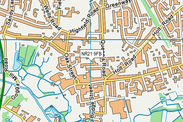 NR21 9FB map - OS VectorMap District (Ordnance Survey)