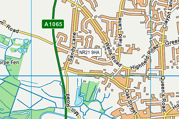 NR21 9HA map - OS VectorMap District (Ordnance Survey)