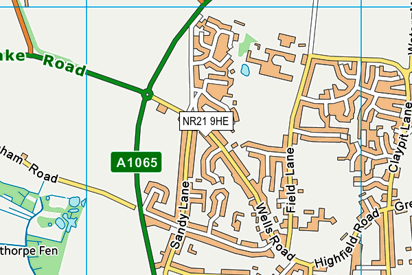 NR21 9HE map - OS VectorMap District (Ordnance Survey)