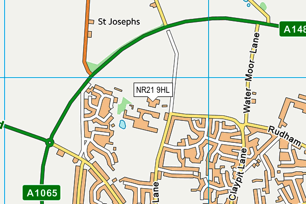 Fakenham Sports And Fitness Centre map (NR21 9HL) - OS VectorMap District (Ordnance Survey)