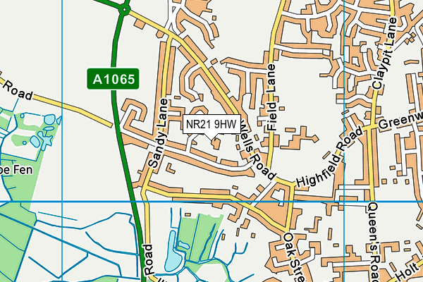 NR21 9HW map - OS VectorMap District (Ordnance Survey)