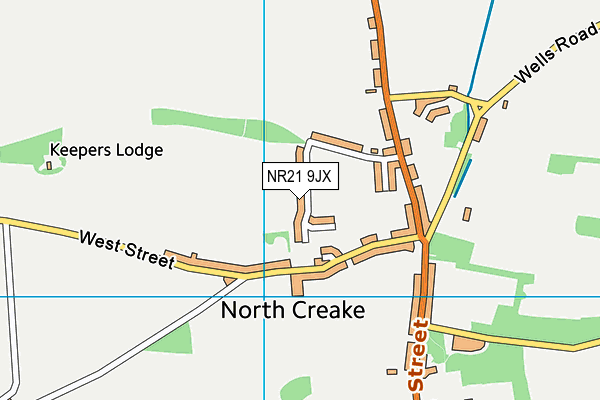 North Creake Playing Field map (NR21 9JX) - OS VectorMap District (Ordnance Survey)