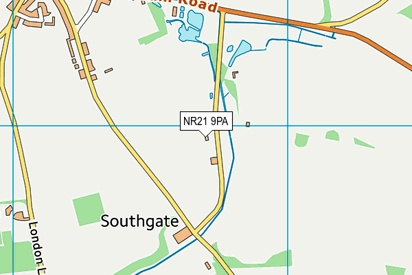 NR21 9PA map - OS VectorMap District (Ordnance Survey)