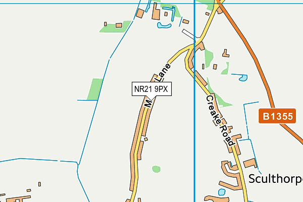 NR21 9PX map - OS VectorMap District (Ordnance Survey)