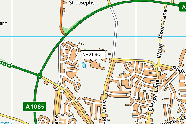 Fakenham Academy map (NR21 9QT) - OS VectorMap District (Ordnance Survey)