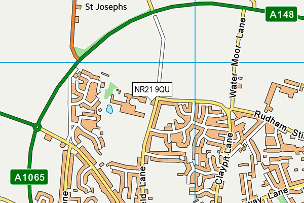Fakenham Playing Field map (NR21 9QU) - OS VectorMap District (Ordnance Survey)