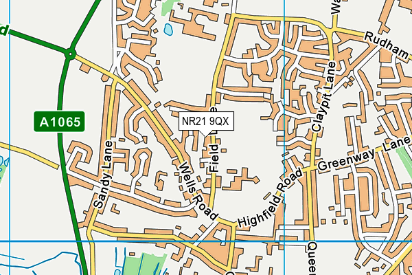 NR21 9QX map - OS VectorMap District (Ordnance Survey)