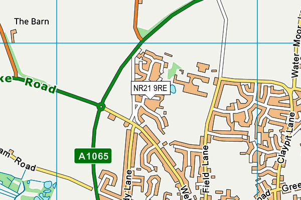 NR21 9RE map - OS VectorMap District (Ordnance Survey)