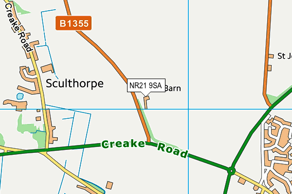 Fakenham Driving Range And Golf Centre map (NR21 9SA) - OS VectorMap District (Ordnance Survey)