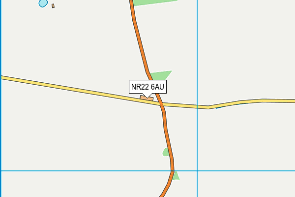 NR22 6AU map - OS VectorMap District (Ordnance Survey)
