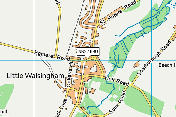 NR22 6BU map - OS VectorMap District (Ordnance Survey)