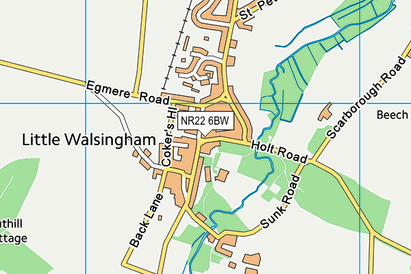 NR22 6BW map - OS VectorMap District (Ordnance Survey)