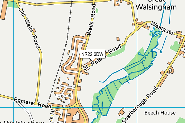 NR22 6DW map - OS VectorMap District (Ordnance Survey)