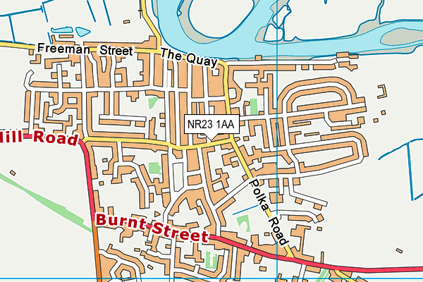 NR23 1AA map - OS VectorMap District (Ordnance Survey)