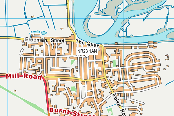 NR23 1AN map - OS VectorMap District (Ordnance Survey)