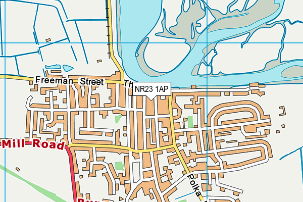 NR23 1AP map - OS VectorMap District (Ordnance Survey)