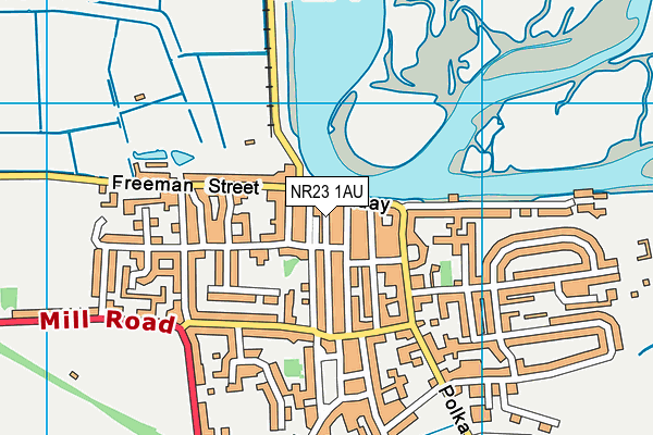 NR23 1AU map - OS VectorMap District (Ordnance Survey)