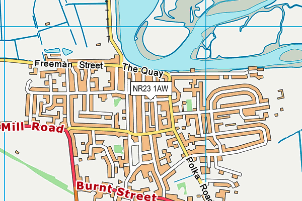 NR23 1AW map - OS VectorMap District (Ordnance Survey)