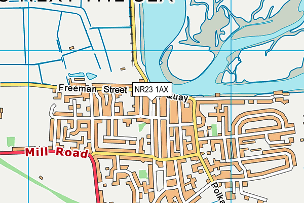 NR23 1AX map - OS VectorMap District (Ordnance Survey)