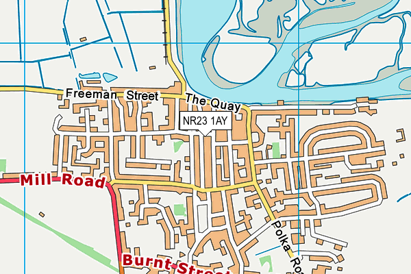NR23 1AY map - OS VectorMap District (Ordnance Survey)