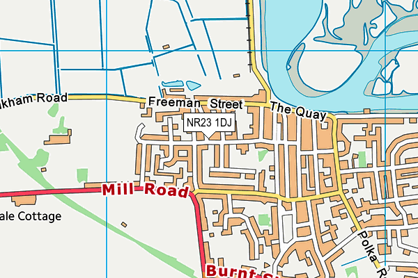 NR23 1DJ map - OS VectorMap District (Ordnance Survey)