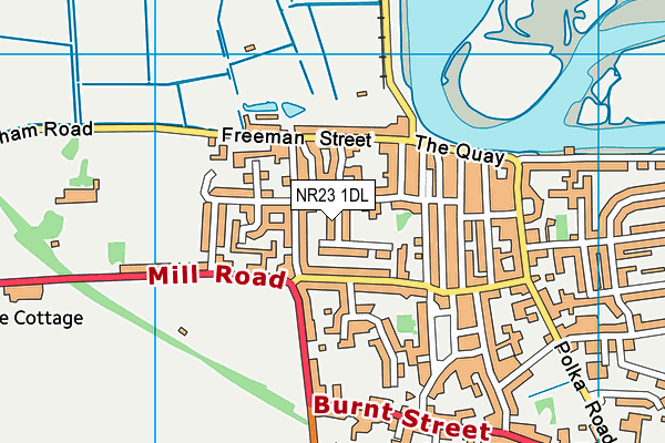 Wells Town Tennis Club map (NR23 1DL) - OS VectorMap District (Ordnance Survey)