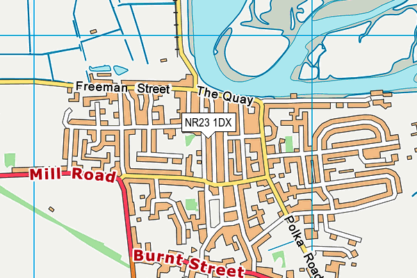 NR23 1DX map - OS VectorMap District (Ordnance Survey)
