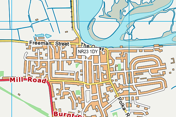 NR23 1DY map - OS VectorMap District (Ordnance Survey)