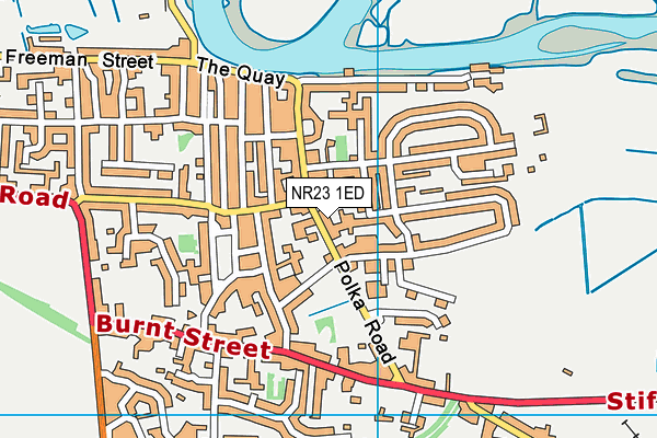 NR23 1ED map - OS VectorMap District (Ordnance Survey)