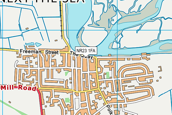 NR23 1FA map - OS VectorMap District (Ordnance Survey)