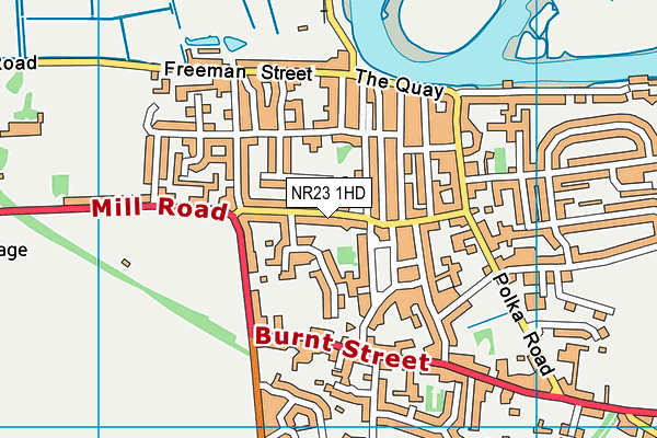 NR23 1HD map - OS VectorMap District (Ordnance Survey)