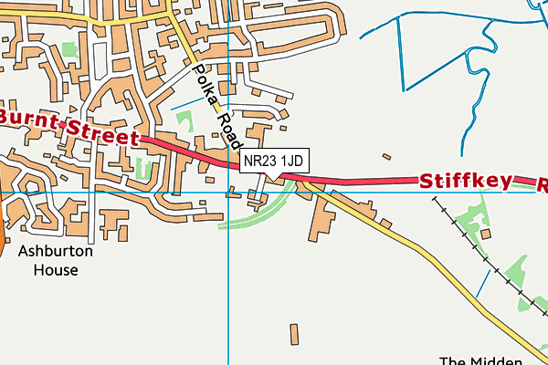 NR23 1JD map - OS VectorMap District (Ordnance Survey)