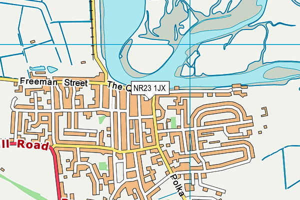 NR23 1JX map - OS VectorMap District (Ordnance Survey)